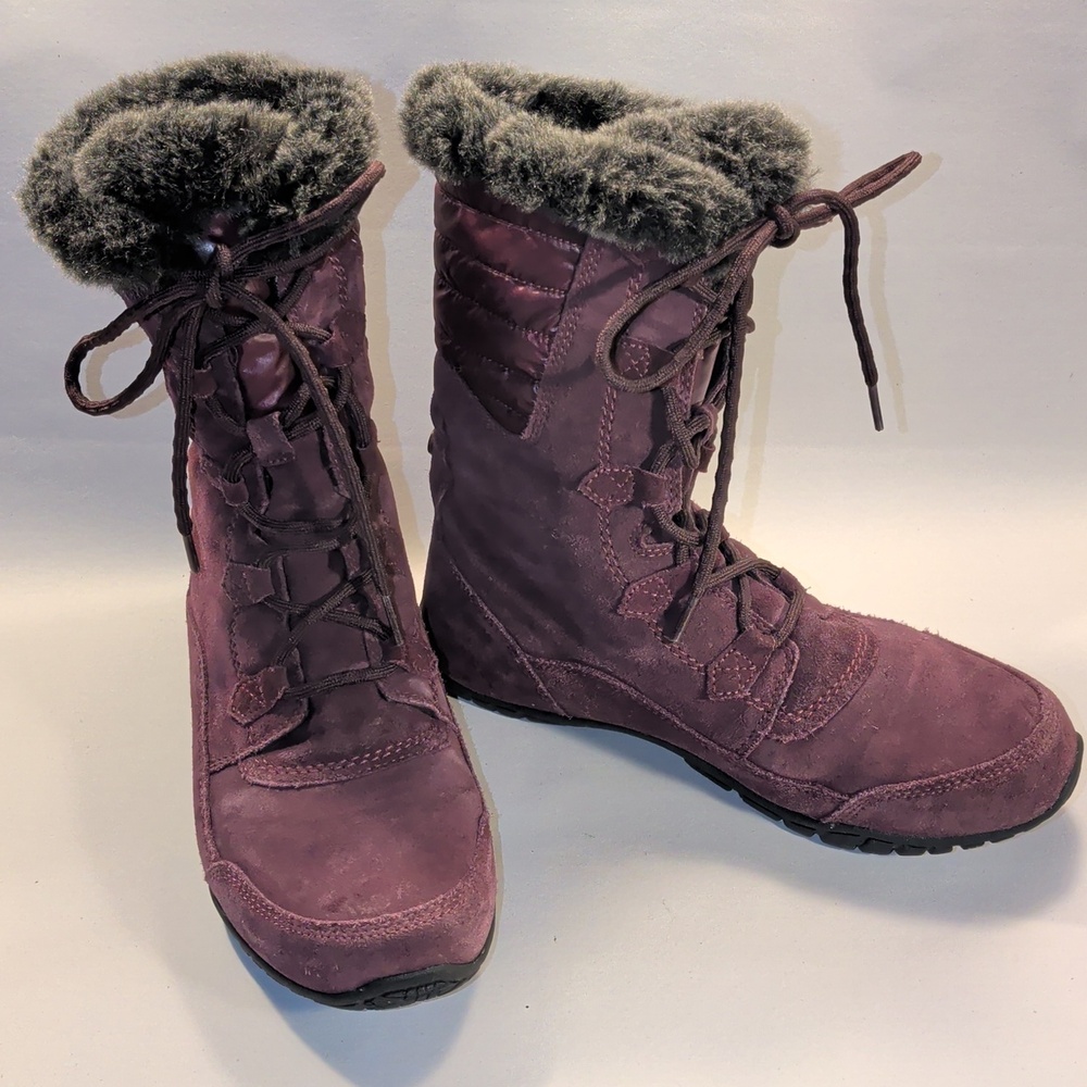 North Face Purple Suede Winter Boots